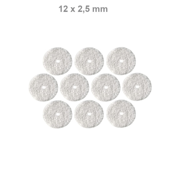 10 pcs. felt rings 12 x 2,5 mm, white