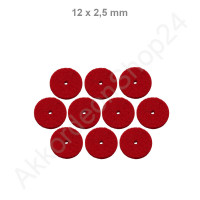 10Stk. Filzringe 12 x 2,5 mm, rot