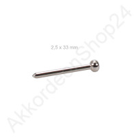 2,5x33mm belows pin rounded head nickel