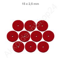 10Stk. Filzringe 15 x 2,5 mm, rot