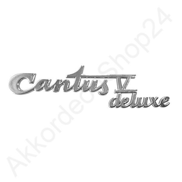 Schriftzug Untertitel "Cantus V deluxe" plastgalvanisiert