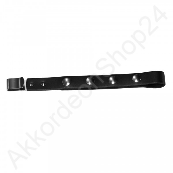 Back strap 27-33 cm leather, with hook, black