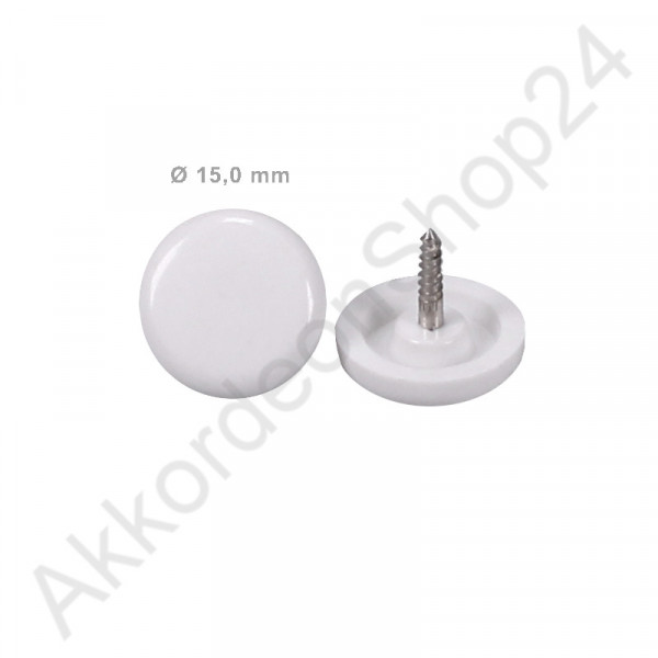 Ø15,0mm buss button for Freebass, Wiener-diatonic accordions, white