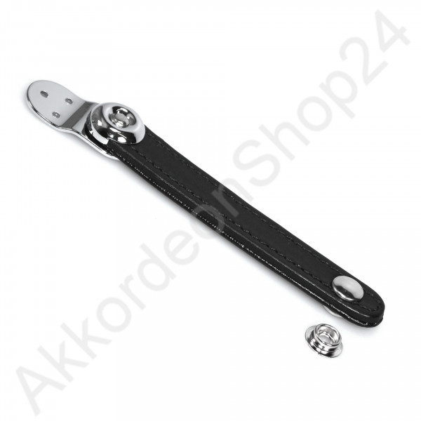 Bellow clasp 10 cm with metal plate chrome