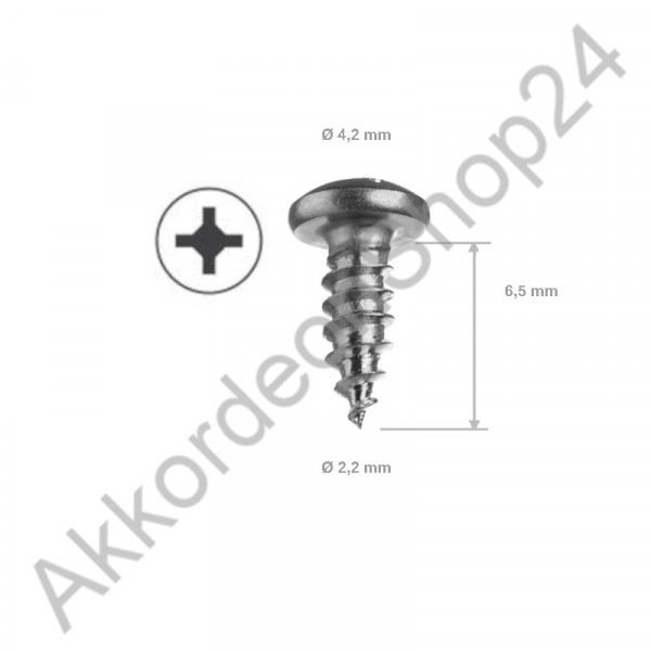 500Stk. 2,2x6,5 mm Schrauben TC