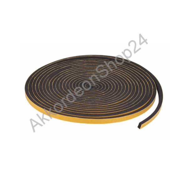 6x4mm, 5m Rolle, Dichtband einseitig selbstklebend