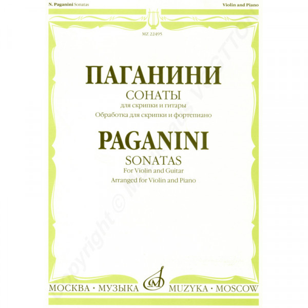 Paganini N. Sonaten für Violine und Gitarre, überarbeitet für Violine und Klavier