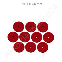 10Stk. Filzringe 14,5 x 2,5 mm, rot