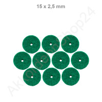 10Stk. Filzringe 15 x 2,5 mm, grün
