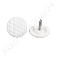 Ø15mm treble button for accordion, fluted, white