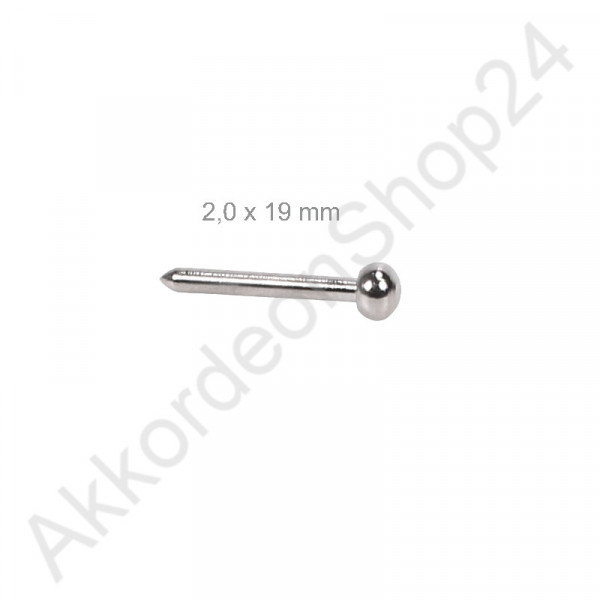 2,0x19mm belows pin rounded head nickel