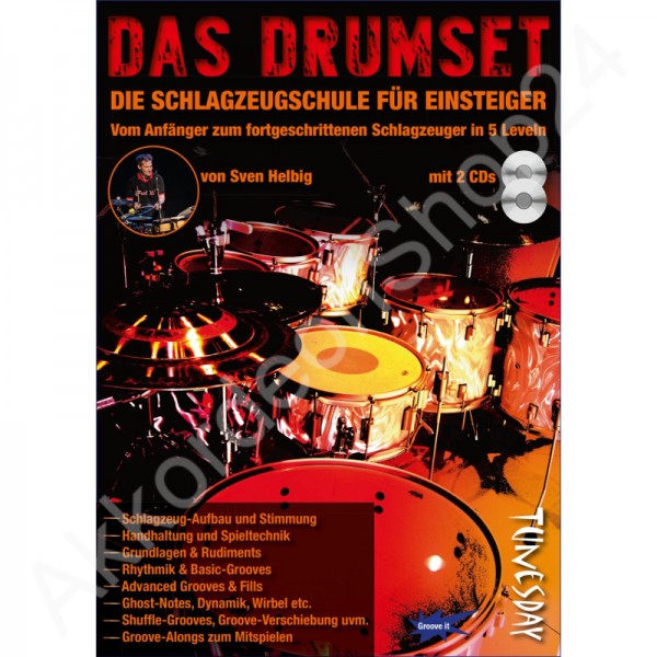 Das Drumset (Schlagzeug-Lehrbuch mit 2 CDs + Video-Download)