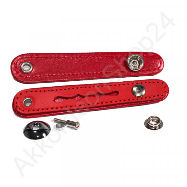 Balgverschluss 8,5 cm / Balgzuhalter - gefüttert, rot