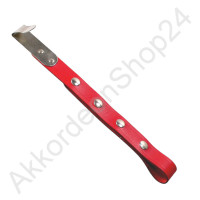 Querriemen 28-32 cm Leder rot, mit Metallhaken