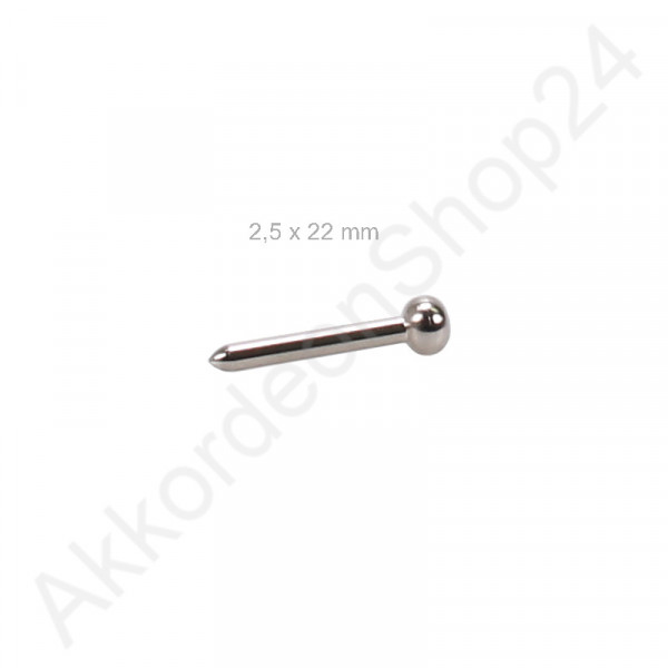 2,5x22mm belows pin rounded head nickel