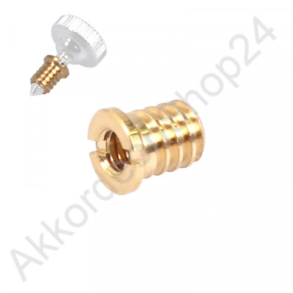 Screw-in socket for Thumbscrew 1/8" brass