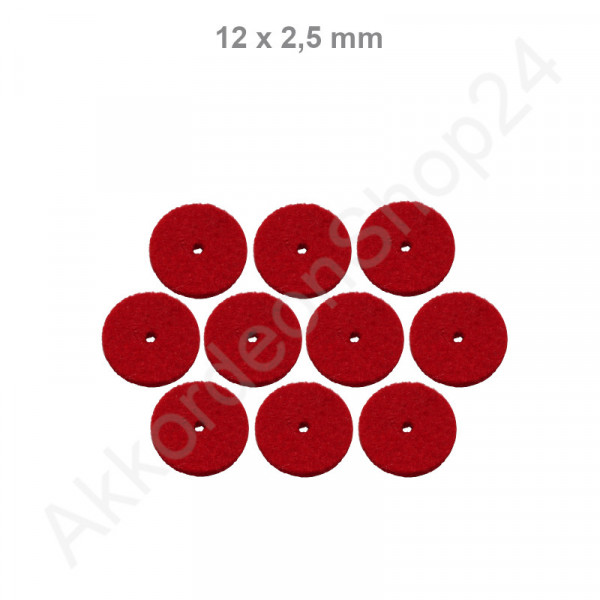 10Stk. Filzringe 12 x 2,5 mm, rot