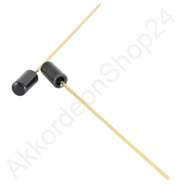 Luftknopf / Bassknopf 7,5x14mm mit Draht, schwarz