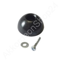 Ø23x12mm Bassfuß Gummi schwarz mit Schraube