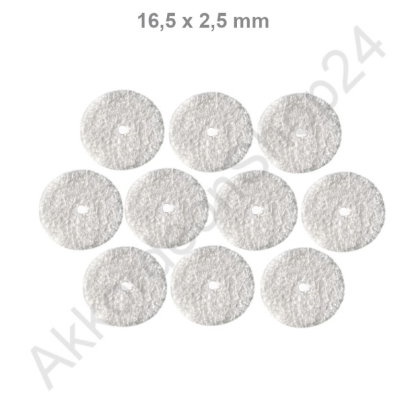 10 pcs. felt rings 16,5x2,5 mm, white