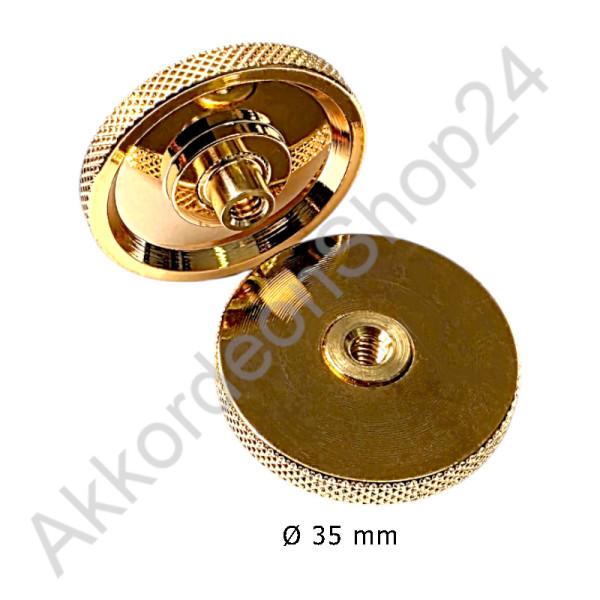 Feinverstellungsrad 35 x 4,5mm, Goldfarbe