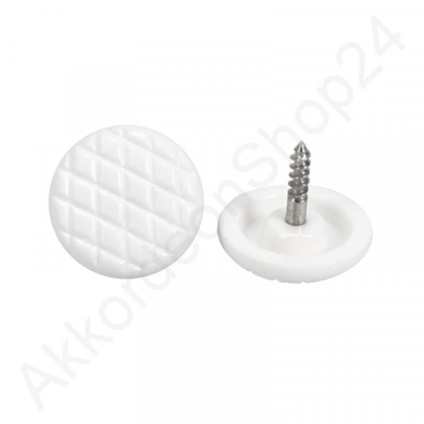 Ø15mm treble button for accordion, fluted, white