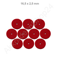 10 pcs. felt rings 16,5x2,5 mm, red
