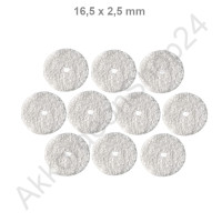 10 pcs. felt rings 16,5x2,5 mm, white